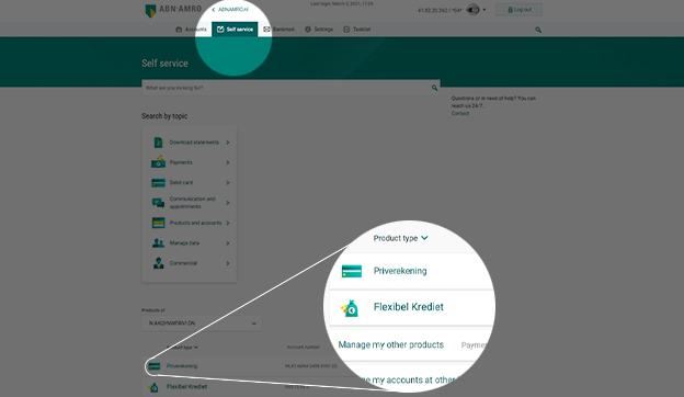 Flexibel Krediet visible in Self service