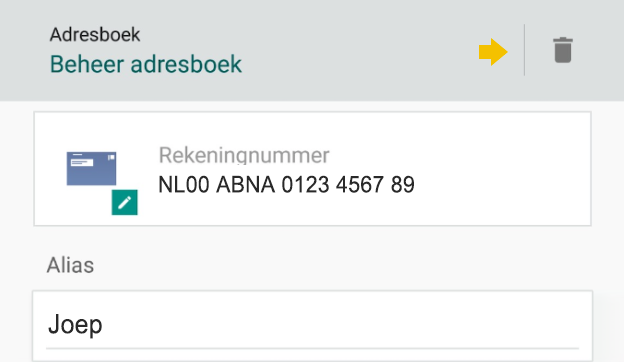 Snel een adres verwijderen in de app
