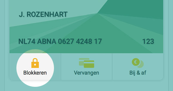 Stap 5 Betaalpas blokkeren via Mobiel Bankieren App