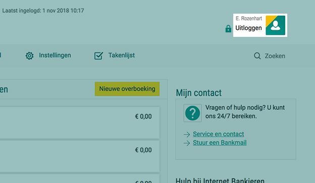 Stap 8: Bent u klaar met Internet Bankieren? Log dan altijd uit.