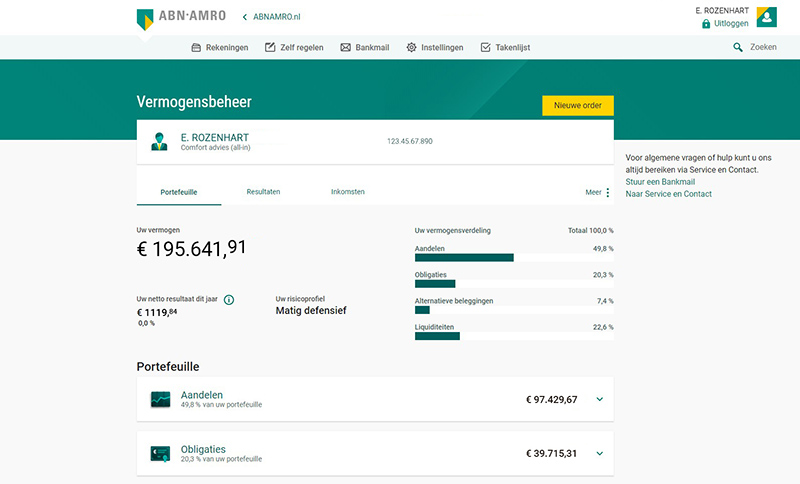 Wealth dashboard