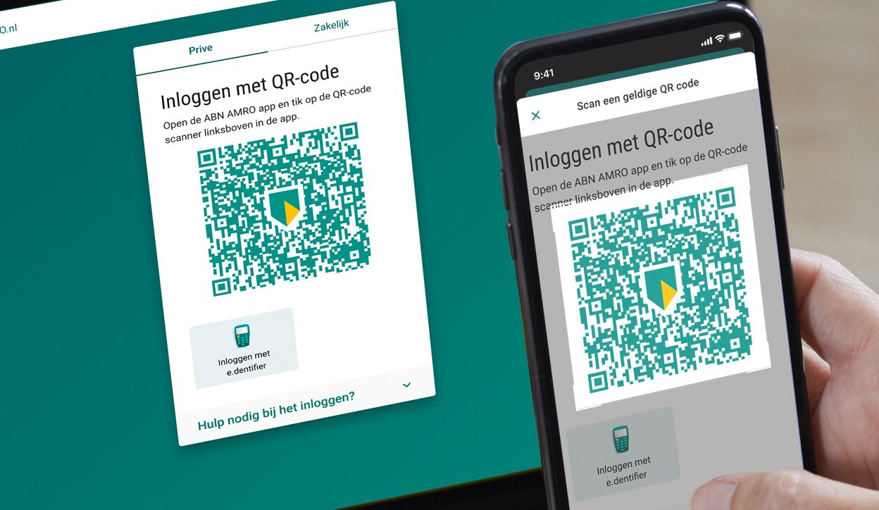 Scan de QR-code met de ABN AMRO app 