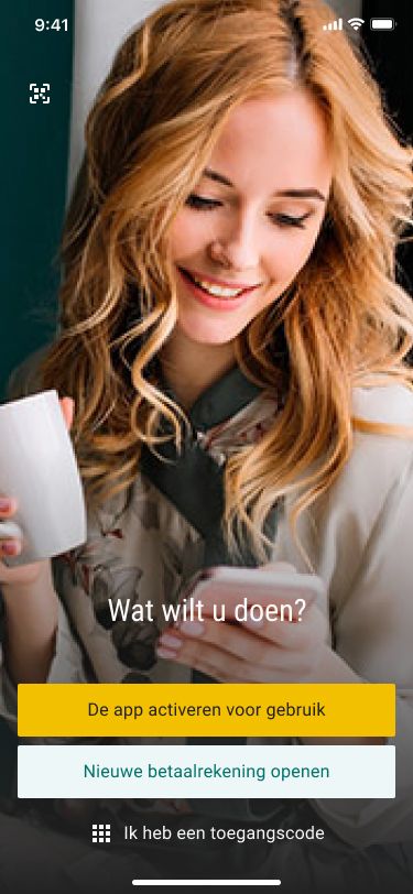 Beginscherm van de ABN AMRO app