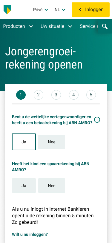 Jongerengroeirekening openen - stap 1