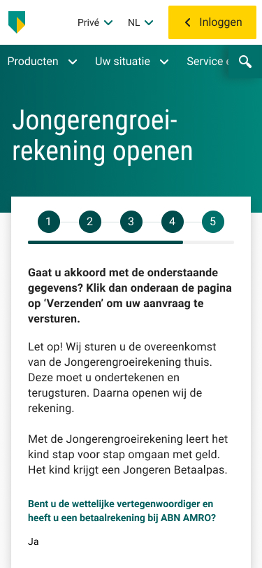 Jongerengroeirekening openen - stap 3